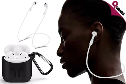 From QR15 Take Care of your Apple Airpods with Airpod Accessories - Choose from an Airpod Strap OR a PodPocket with a Carabiner! (Up to QR210 Value)